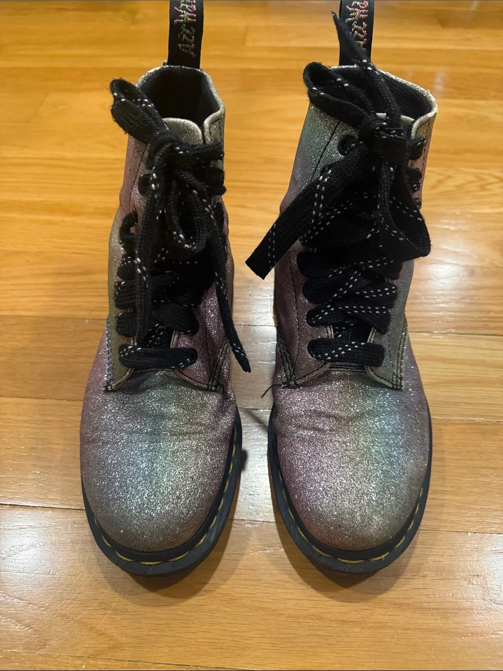 Dr. Martens 1460 rainbow Glitter boots size 7.